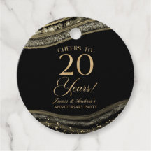 Elegantes Black Gold Agate 20-jähriges Party