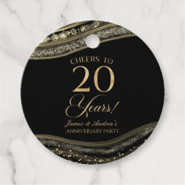 Elegantes Black Gold Agate 20-jähriges Party Geschenkanhänger