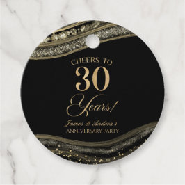 Elegantes Black Gold Agate 30-jähriges Party Geschenkanhänger