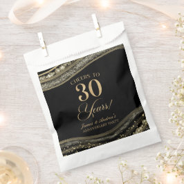 Elegantes Black Gold Agate 30-jähriges Party Geschenktütchen