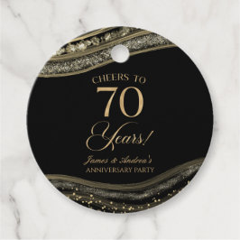 Elegantes Black Gold Agate 70-jähriges Party Geschenkanhänger