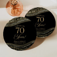 Elegantes Black Gold Agate 70-jähriges Party