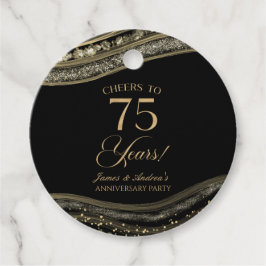 Elegantes Black Gold Agate 75-jähriges Party Geschenkanhänger