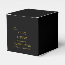 Elegantes Black & Gold am Abend vor der Hochzeit Geschenkschachtel