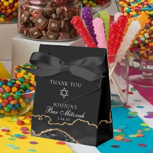 Elegantes Black Gold Bar Mitzvah Party Geschenkschachtel