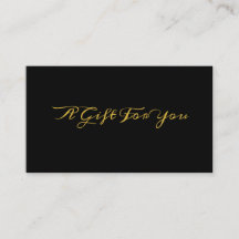 Elegantes Black Gold Calligrafy-Geschenkgutschein