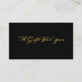 Elegantes Black Gold Calligrafy-Geschenkgutschein Treuekarte