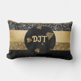 Elegantes Black & Gold Diamond Design Lumbalkissen Lendenkissen