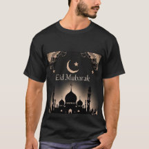 Elegantes Black & Gold Eid Mubarak Hemd für Mens