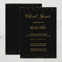 Elegantes Black Gold Einfaches virtuelles Brautpar
