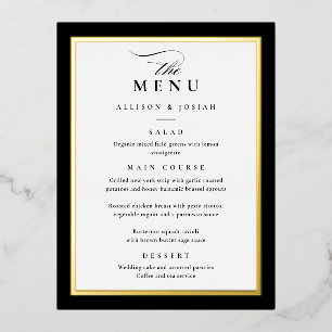 Elegantes Black Gold Foil Folien Feiertagspostkarte