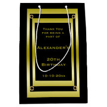 Elegantes Black & Gold Gerahmt Danke