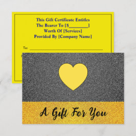 Elegantes Black Gold Heart, Luxus-Geschenkgutschei