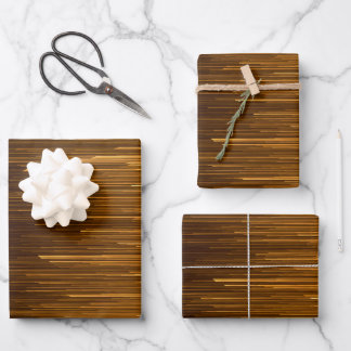 Elegantes Black & Gold Jubiläum Geschenkpapier Set
