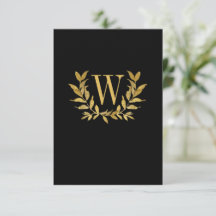 Elegantes Black Gold Leaf Moderne schicke Hochzeit