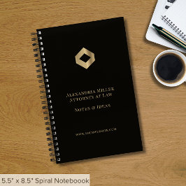 Elegantes Black Gold Logo-Geschäft Notizbuch