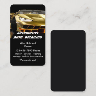 Elegantes Black Gold Mobile Auto Auto Wash Detaili Visitenkarte