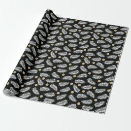 Elegantes Black & Gold Palm Wrapping Paper Geschenkpapier