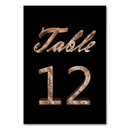 Elegantes Black Gold Party Tischnummer 12