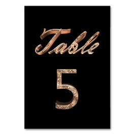 Elegantes Black Gold Party Tischnummer 5