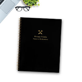 Elegantes Black & Gold Pen Logo Moderne Notare Notizbuch