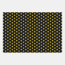 Elegantes Black Gold Polka Dot Geschenkpapier