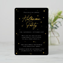 Elegantes Black+Gold Scattered Stars Halloween-Par