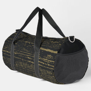 Elegantes Black Gold Wood Grain Duffle Bag