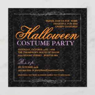 Elegantes Black Lace Halloween Kostüm-Party Einladung