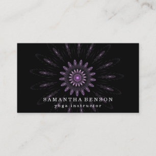 Elegantes Black Lotus Blume Logo Yoga Visitenkarte