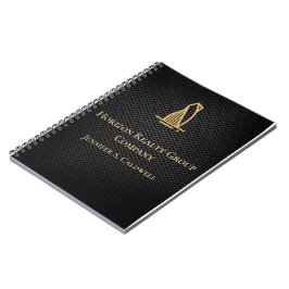 Elegantes Black Metallic Real Anwesen Notizblock