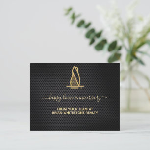 Elegantes Black Metallic Real Anwesen Postkarte