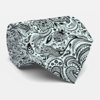 Elegantes Black On Light Blue Floral Paisley Muste