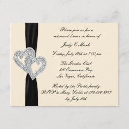 Elegantes Black Ribbon Probe Dinner Einladung