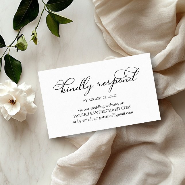 Elegantes Black Script Wedding Online UAWG Visitenkarte (Von Creator hochgeladen)