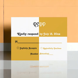 Elegantes Black Silver Gold Moderne Einfache Hochz RSVP Karte