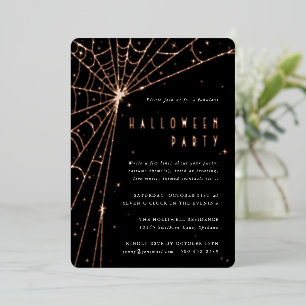 Elegantes Black Spider Web-Halloween-Party Folieneinladung