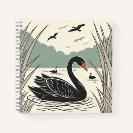 Elegantes Black Swan-Notebook Notizbuch