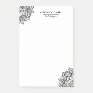 Elegantes Black Tribal Mandala Lace Design Post-it Klebezettel