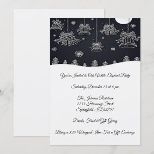 Elegantes Black & White Chriatmas Party Celebratio Einladung