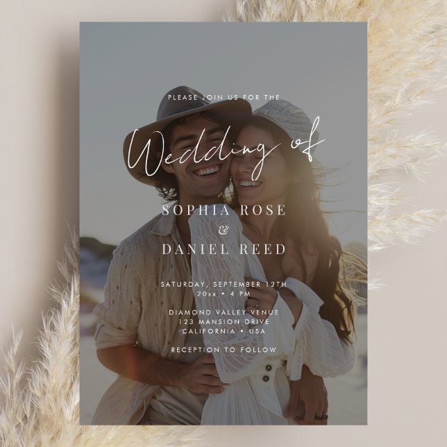 Elegantes Black & White Overlay Foto Hochzeit Einladung (Von Creator hochgeladen)