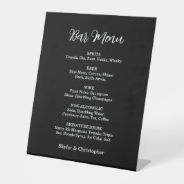 Elegantes Black & White Wedding Pedestal Schild