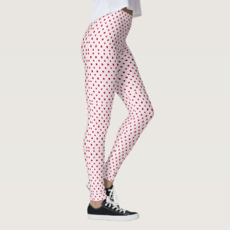 Elegantes Blassrosa Karmesinrot Polka Punkte Muste Leggings