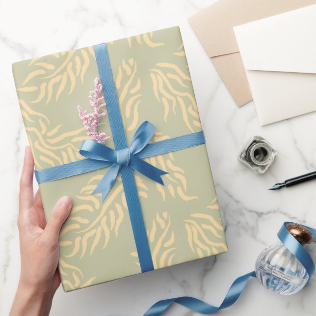 Elegantes Blatt Grünes Blatt Geschenkpapier (Schenken)