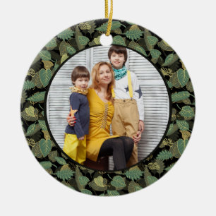 Elegantes Blattdesign Botanisch Keramik Ornament