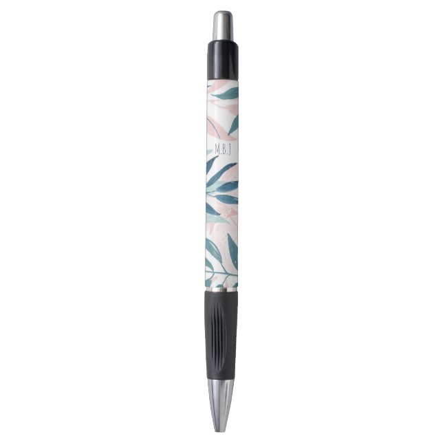 Elegantes Blätter für die Aquarellfarben Monogram Kugelschreiber (Vorderseite Vertikal)
