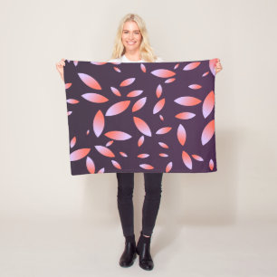 Elegantes Blattmuster mit Farbverlauf - Lila Decke