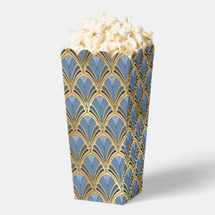 Elegantes Blau Gold Art Deco Vintage Muster Geschenkschachtel
