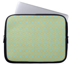 Elegantes Blau-Gold-Diamantmuster Laptopschutzhülle
