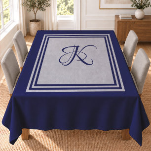 Elegantes blau-graues quadratisches Muster Anfangs Tischdecke